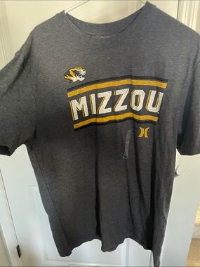 Hurley Men's Mizzou Short-Sleeve Tee in Charcoal with Gold and White NWT